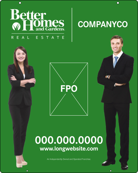 Better Homes and Gardens Real Estate Hanging Sign Panel, 30"h x 24"w, 3mm Aluminum Composite