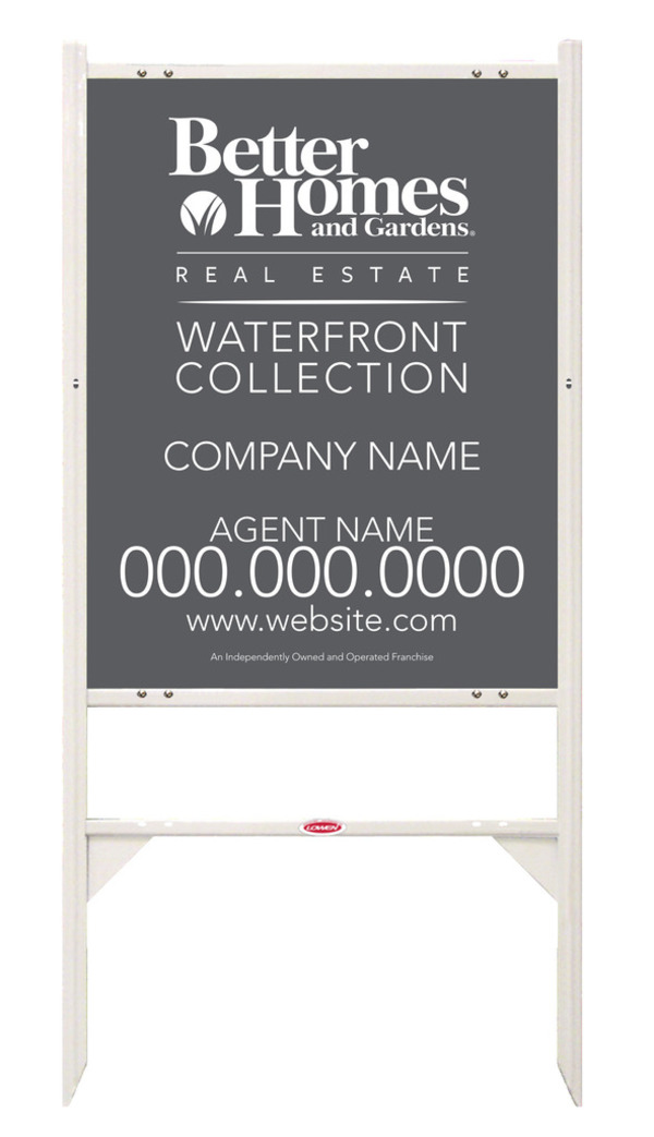 Waterfront Collection Agent Angle Iron Sign Frame And Panel Unit, 24 GA Steel 30"H X 24"W