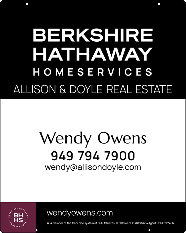 Hanging Agent Sign Panel, 30"H X 24"W, 3mm Aluminum Composite