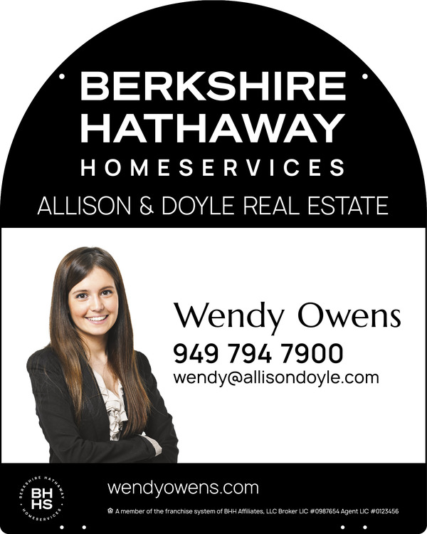 Berkshire Hathaway HomeServices Hanging Arc Top Cut Out Photo Sign Panel, 30"h x 24"w, 3mm Aluminum Composite