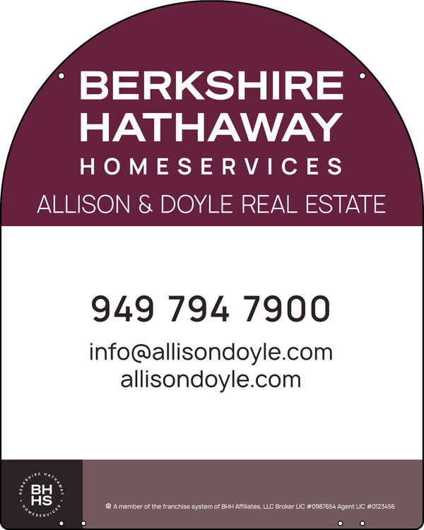 Reflective Hanging Arc Top Office Sign Panel, 30"H X 24"W, 3mm Aluminum Composite