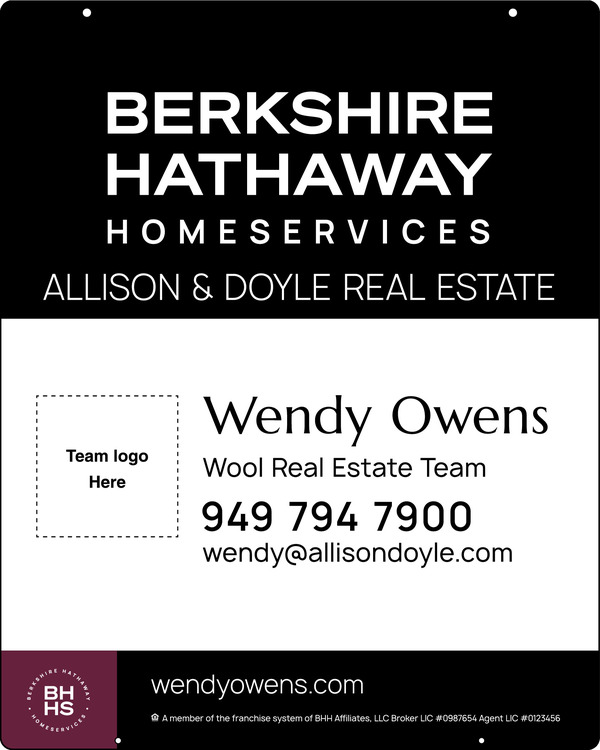Reflective Hanging Team Logo Sign Panel, 30"H X 24"W, 3mm Aluminum Composite