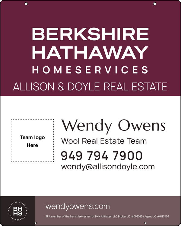 Reflective Hanging Team Logo Sign Panel, 30"H X 24"W, 3mm Aluminum Composite
