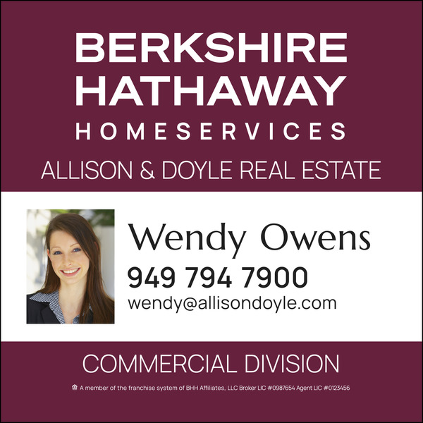 Commercial Division Agent Photo Sign Panel, Df,  48"H X 48"W, 3mm Aluminum Composite