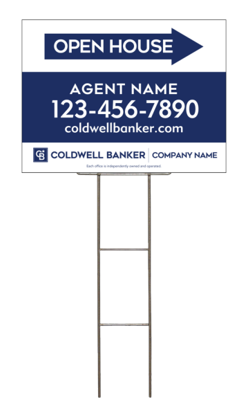 Wire H-Stake And Agent Open House Sign Panel Unit, 18"H X 24"W, 4mm Corrugated