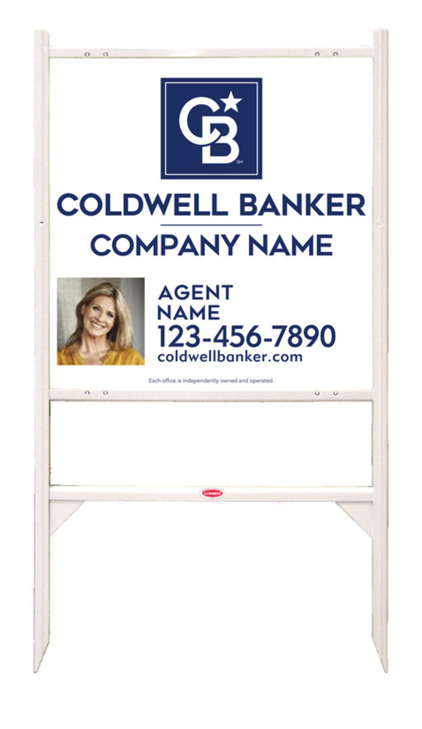 Angle Iron Frame And Agent Photo Sign Panel Unit, 24"H X 24"W, .040 Aluminum