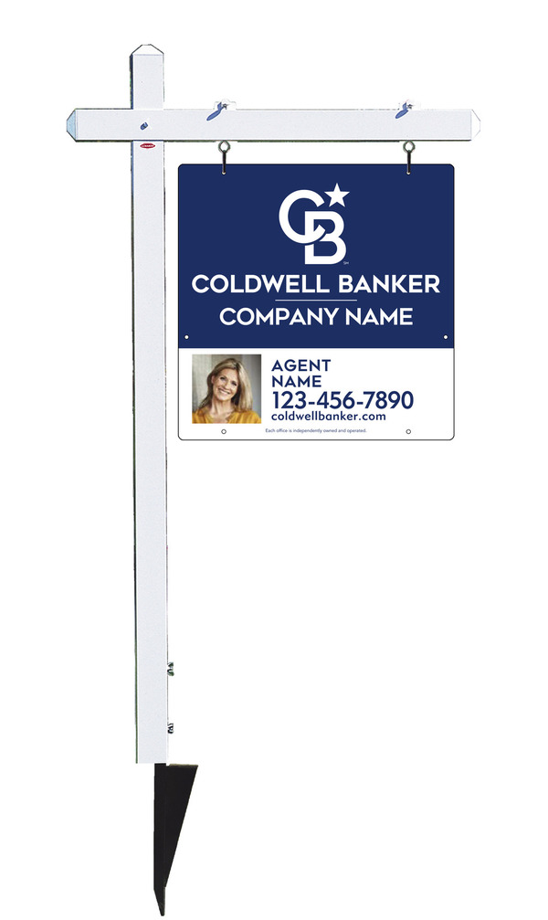 Sign Post And Agent Photo Sign Panel Unit, 24"H X 24"W, .063 Aluminum