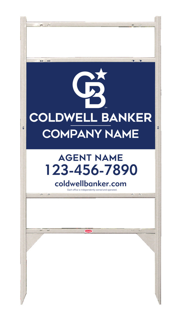 Angle Iron Frame W/ 2 Rider Inserts And Agent Sign Panel Unit, 24"H X 24"W, .040 Aluminum