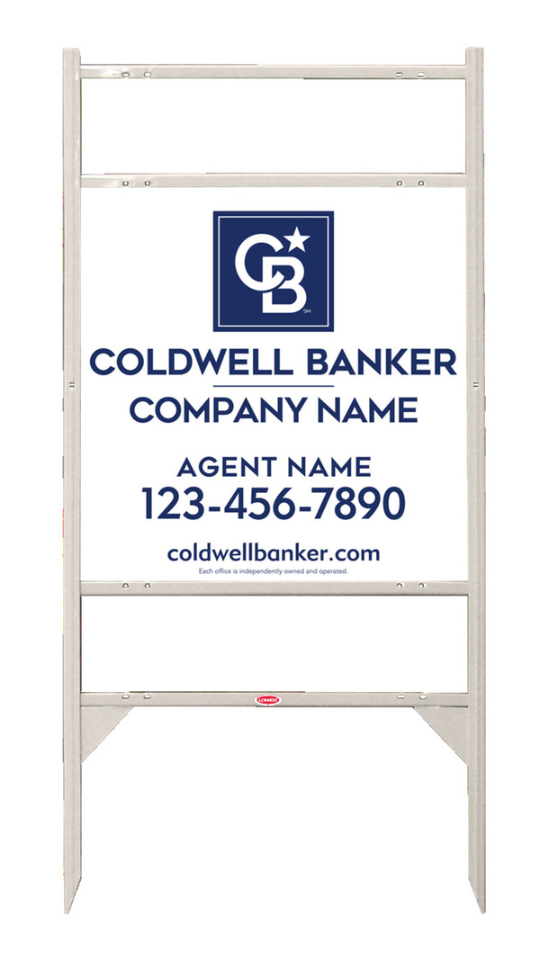 Angle Iron Frame W/ 2 Rider Inserts And Agent Sign Panel Unit, 24"H X 24"W, .040 Aluminum