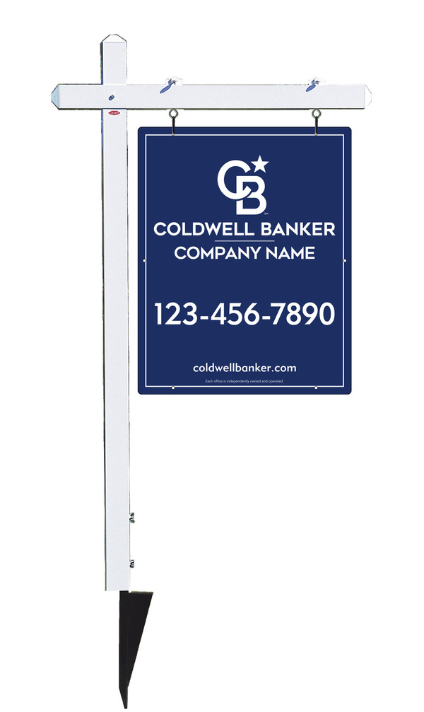 Sign Post And Reflective Office Sign Panel Unit, 30"H X 24"W, .063 Aluminum