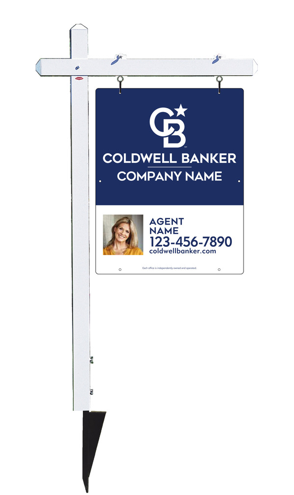 Sign Post And Agent Photo Sign Panel Unit, 30"H X 24"W, .063 Aluminum