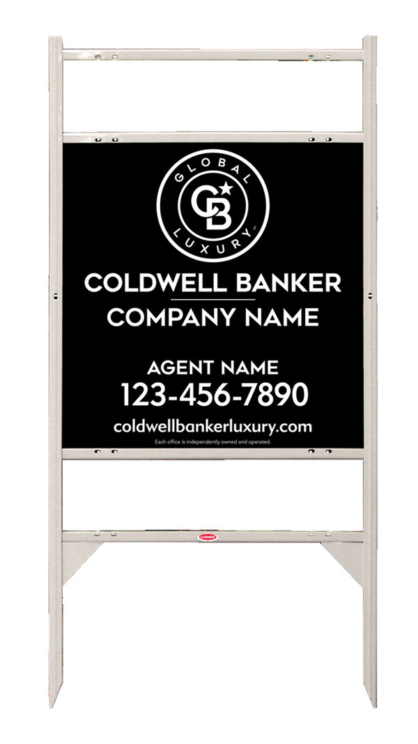 Angle Iron Frame W/ 2 Rider Inserts And Reflective Agent Sign Panel Unit, 24"H X 24"W, .040 Aluminum
