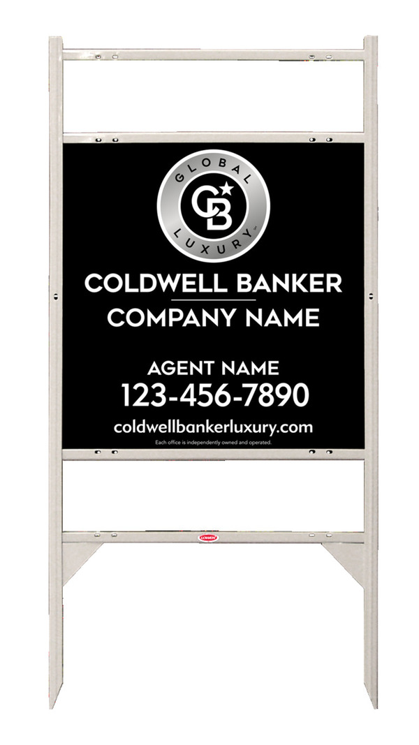 Angle Iron Frame W/ 2 Rider Inserts And Agent Sign Panel Unit, 24"H X 24"W, .040 Aluminum