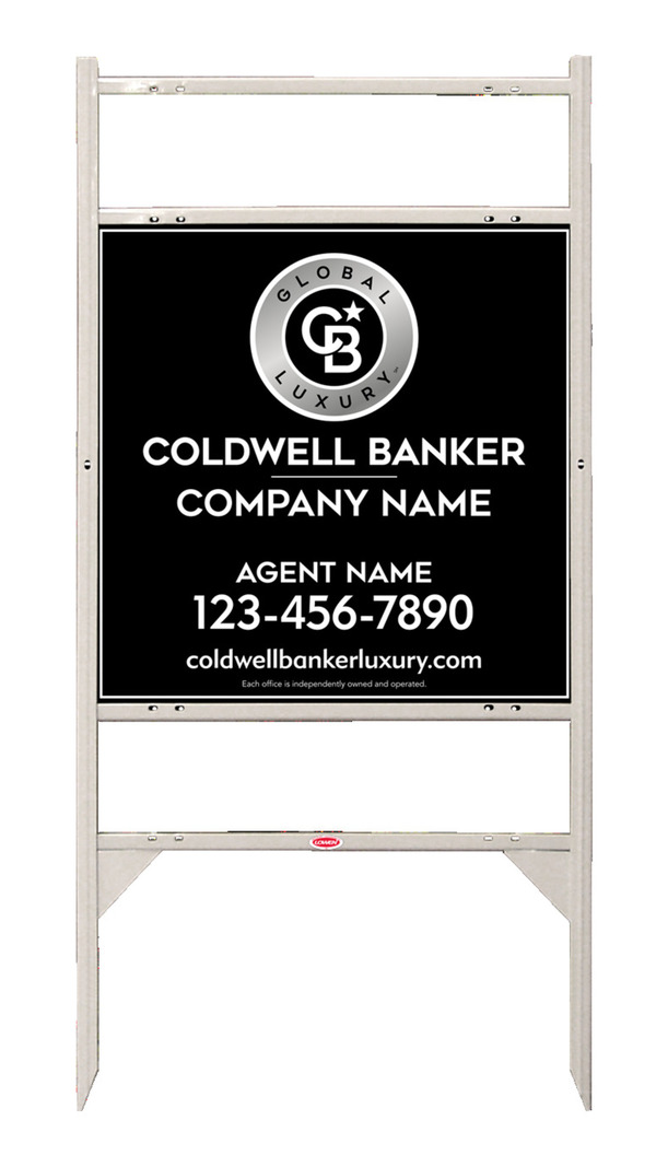 Angle Iron Frame W/ 2 Rider Inserts And Reflective Agent Sign Panel Unit, 24"H X 24"W, .040 Aluminum