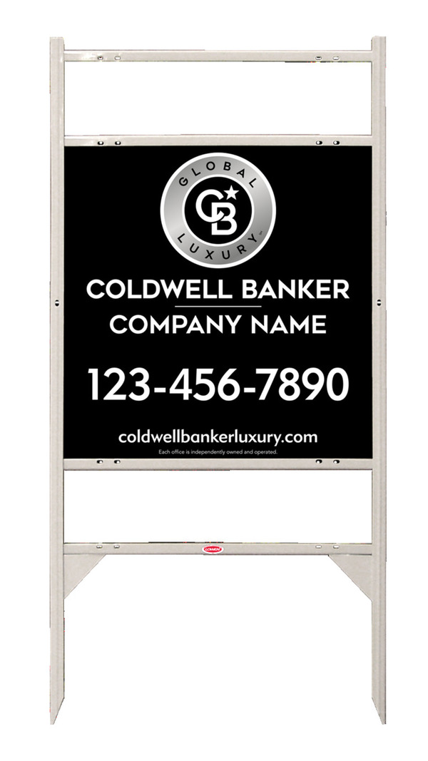 Angle Iron Frame W/ 2 Rider Inserts And Reflective Office Sign Panel Unit, 24"H X 24"W, .040 Aluminum
