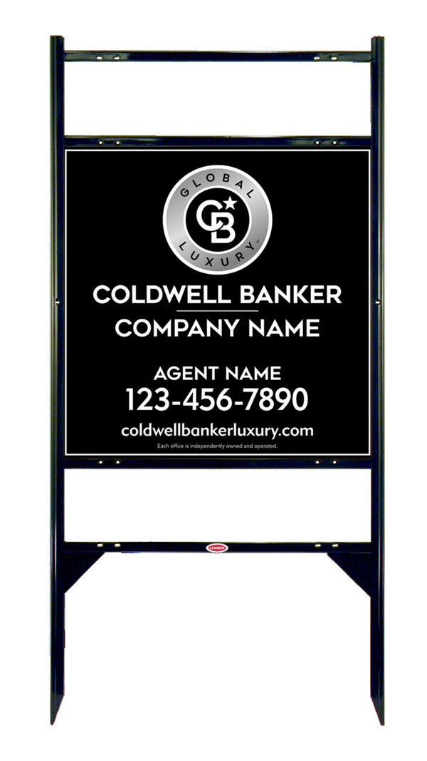 Angle Iron Frame W/ 2 Rider Inserts And Reflective Agent Sign Panel Unit, 24"H X 24"W, .040 Aluminum