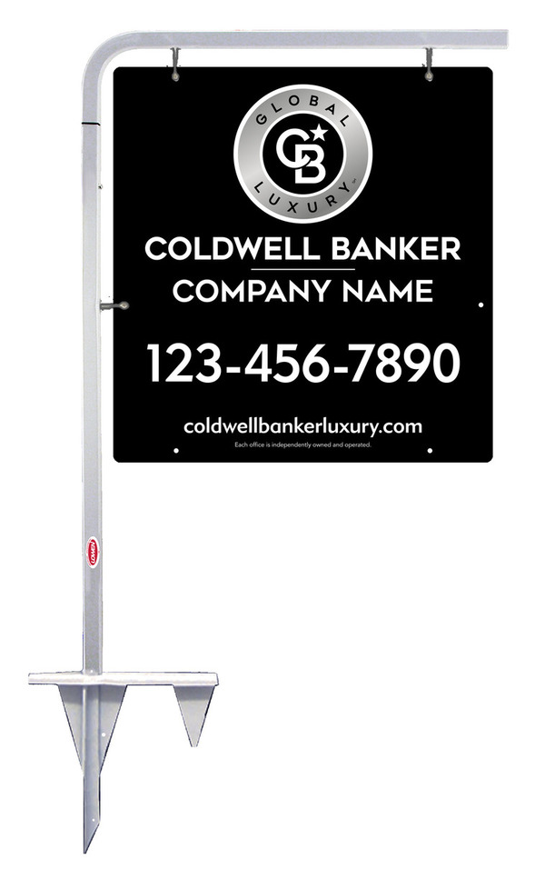 Tubular Stake And Reflective Office Sign Panel Unit, 25"H X 24"W, .063 Aluminum