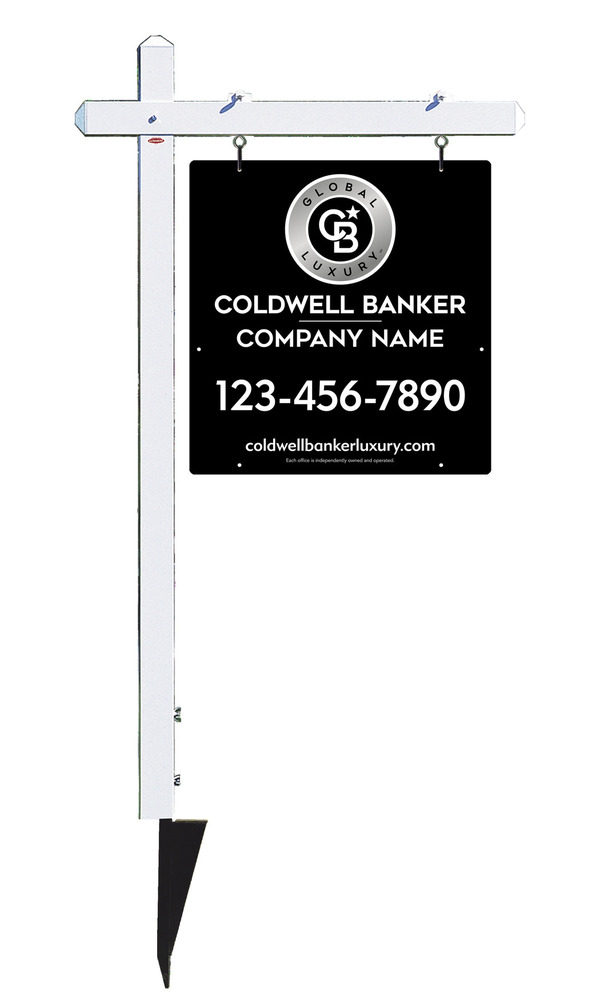 Sign Post And Reflective Office Sign Panel Unit, 25"H X 24"W, .063 Aluminum