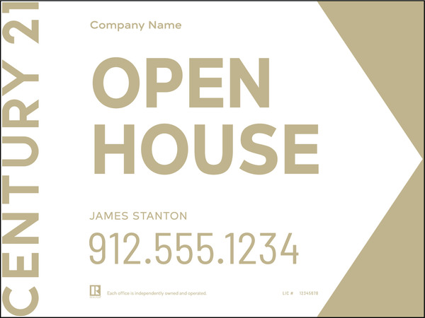 Corrugated Directional Open House Panel 18X24 - Century 21 | Lowen Sign