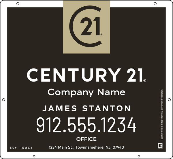 Reflective Hanging Agent Sign Panel, 22"H X 24"W, 3mm Aluminum Composite