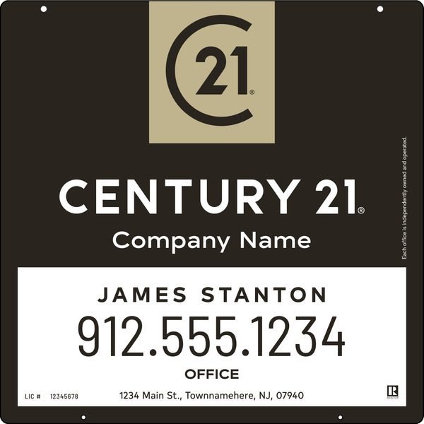 Reflective Hanging Panel 24X24 Aluminum Composite Agent Prestige - Century 21 | Lowen Sign