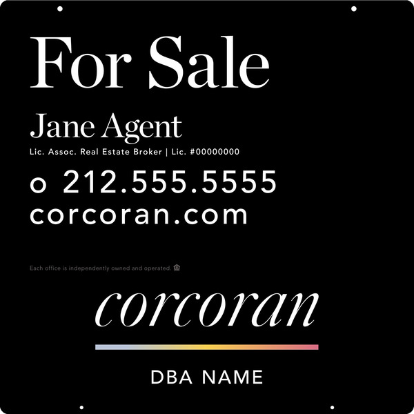 Agent Name Hanging Sign Panel, 24"H X 24"W, Steel
