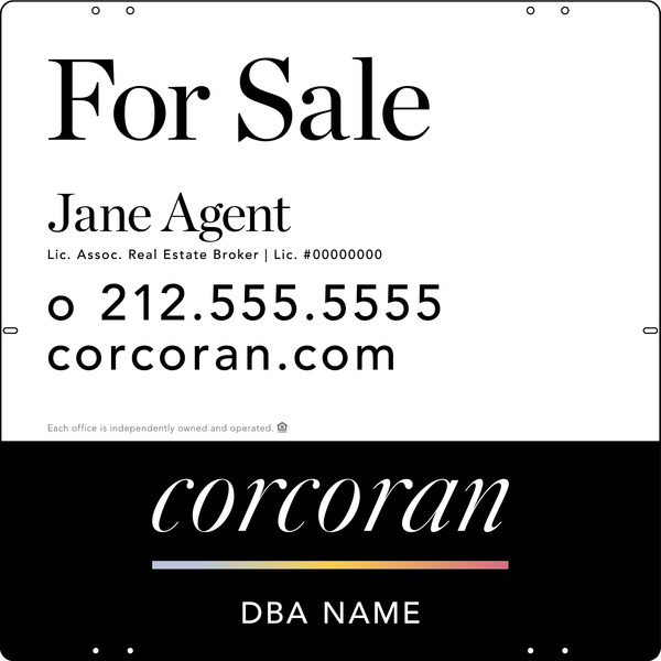 Agent Name Sign Panel, 24"H X 24"W, Steel