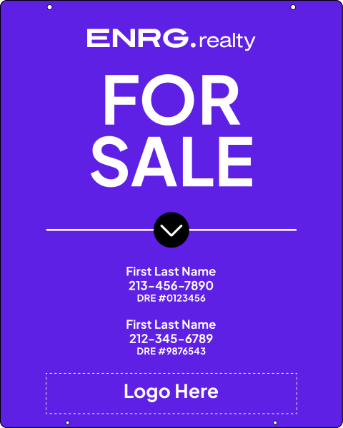 Agent For Sale Hanging Sign Panel, 30"H X 24"W, .063 Aluminum