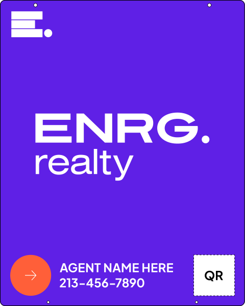 Agent Name & Qr Code Hanging Sign Panel, 30"H X 24"W, .063 Aluminum