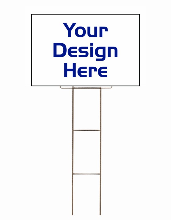 Independent real estate wire h frame stake and panel unit, 4mm corrugated plastic 12"h x 18"w
