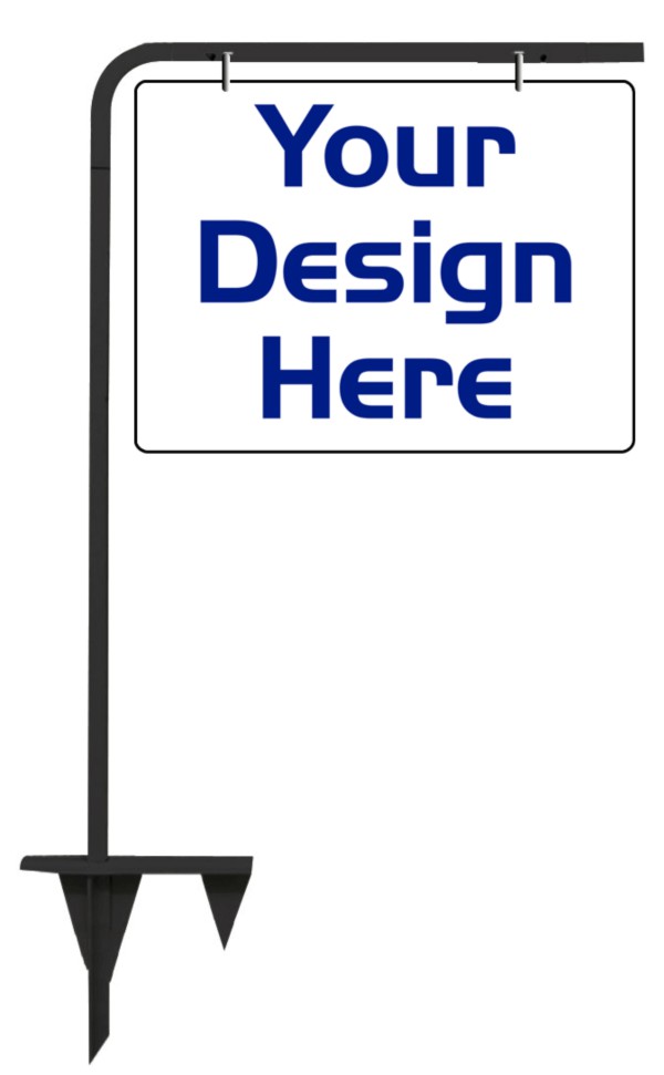 Independent real estate tube sign stake and sign panel unit, .090 polyethylene 18"h x 24"w