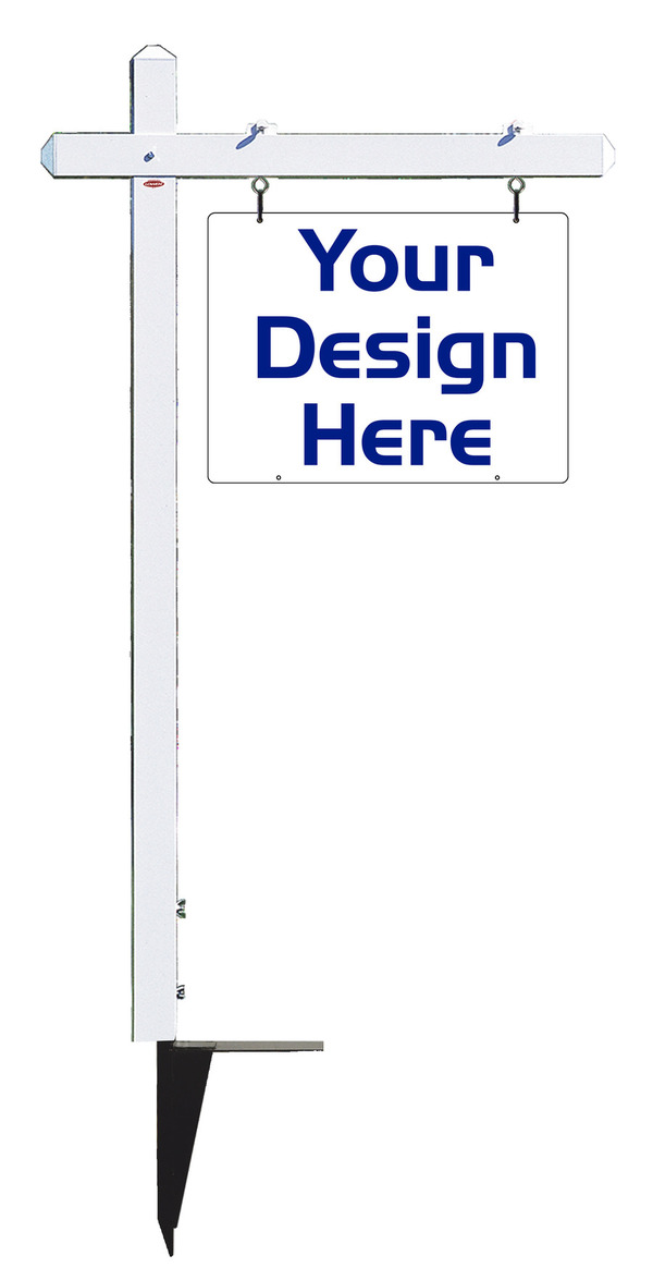 Independent real estate Aluminum Sign Post and reflective sign panel unit, 24 ga steel 18"h x 24"w