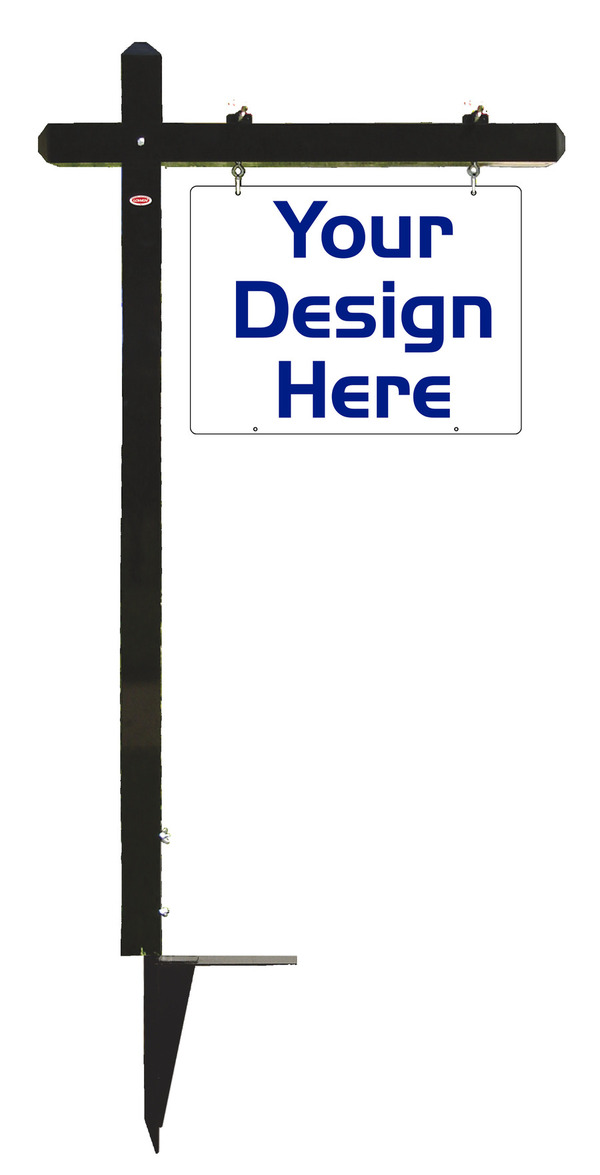 Independent real estate Aluminum Sign Post and reflective sign panel unit, 24 ga steel 18"h x 24"w
