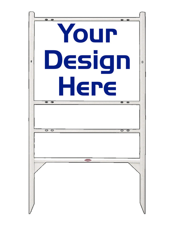 Independent White Angle Iron Sign Unit w/1 Rider Inserts, 24"h x 24"w, .040 Aluminum