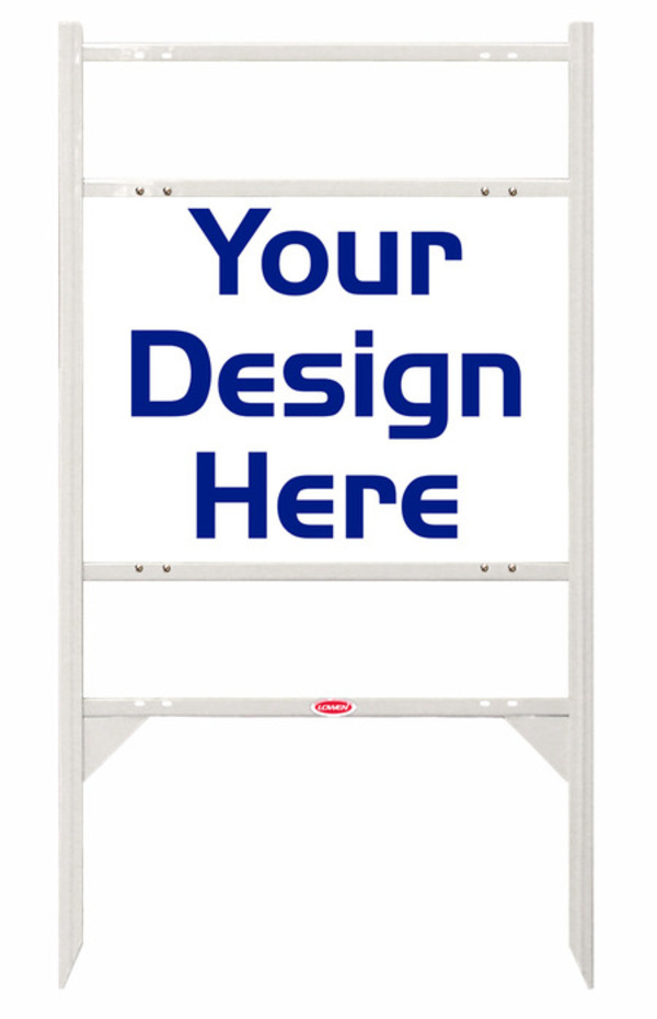 Independent Angle Iron Frame w/ 2 Rider Inserts and Reflective Sign Panel Unit, 18"h x 24"w, 3MM Aluminum Composite