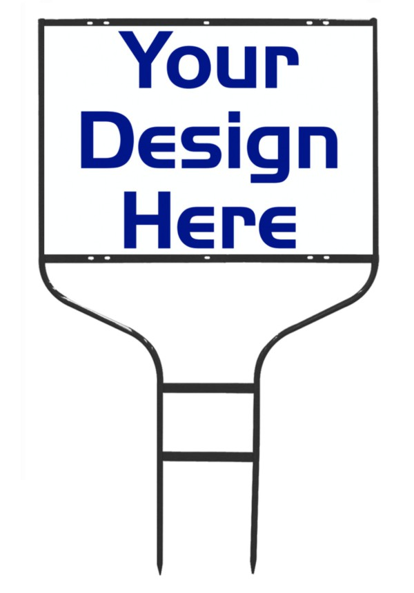 Independent real estate Round Rod Sign Frame and reflective sign panel unit, 24 GA steel 20"h x 28"w