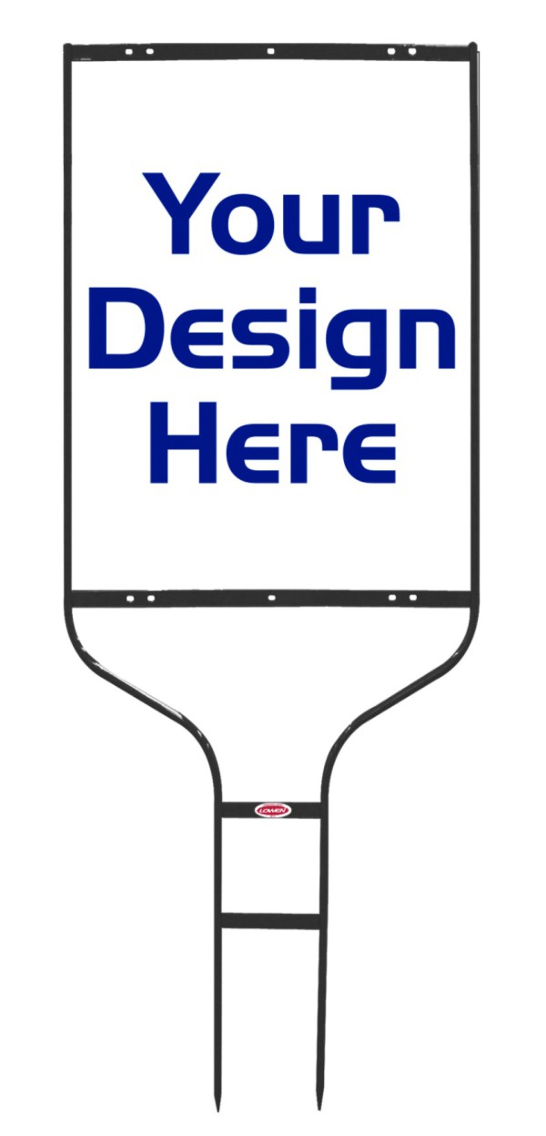 Independent real estate Round Rod Sign Frame and panel unit, 24 GA steel 24"h x 18"w