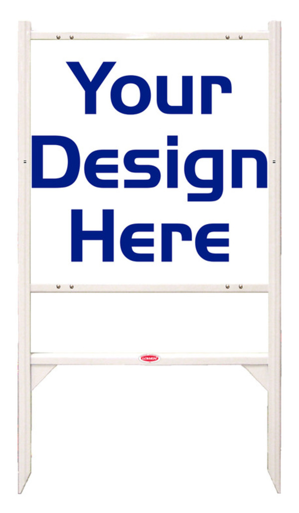 Independent Angle Iron Frame and Reflective Sign Panel Unit, 24"h x 24"w, 3MM Aluminum Composite