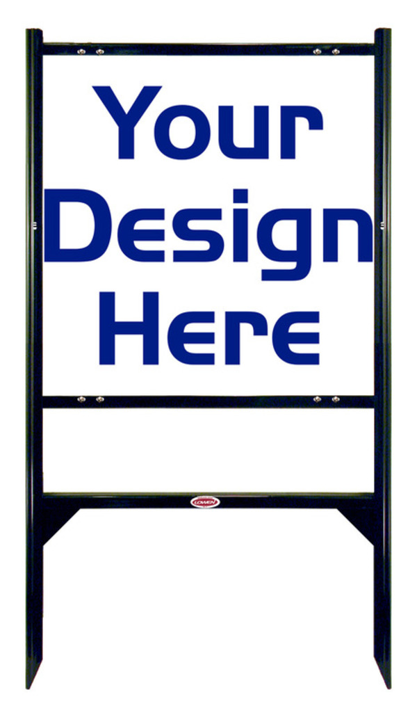 Independent Angle Iron Frame and Reflective Sign Panel Unit, 24"h x 24"w, 3MM Aluminum Composite