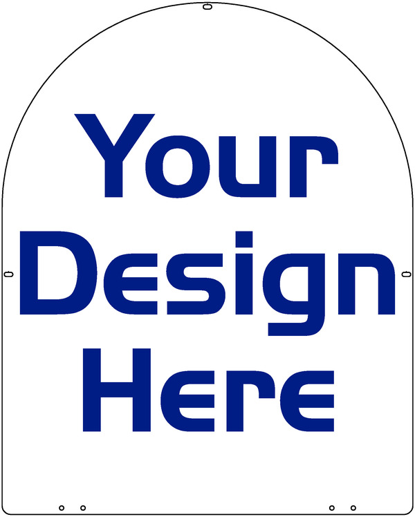 Independent Real Estate Reflective Arc Top Sign Panel, 24 GA Steel 30"h x 24"w