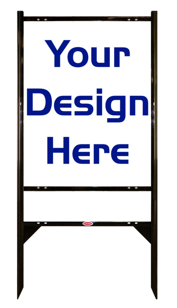 Independent Angle Iron Frame and Reflective Sign Panel Unit, 30"h x 24"w, 3MM Aluminum Composite