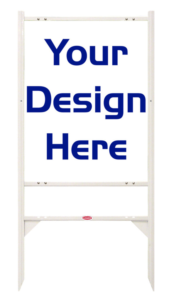Independent Angle Iron Frame w/ 1 Rider Inserts and Sign Panel Unit, 30"h x 24"w, 3MM Aluminum Composite