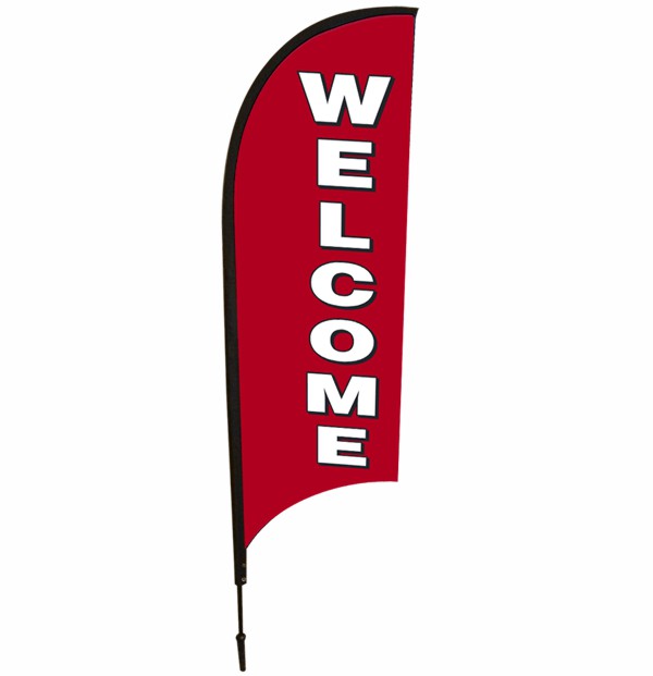 Job Site and Builders real estate welcome feather flag unit, 9-foot