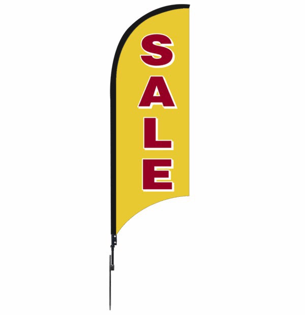 Job Site and Builders retail sale feather flag unit, 9-foot