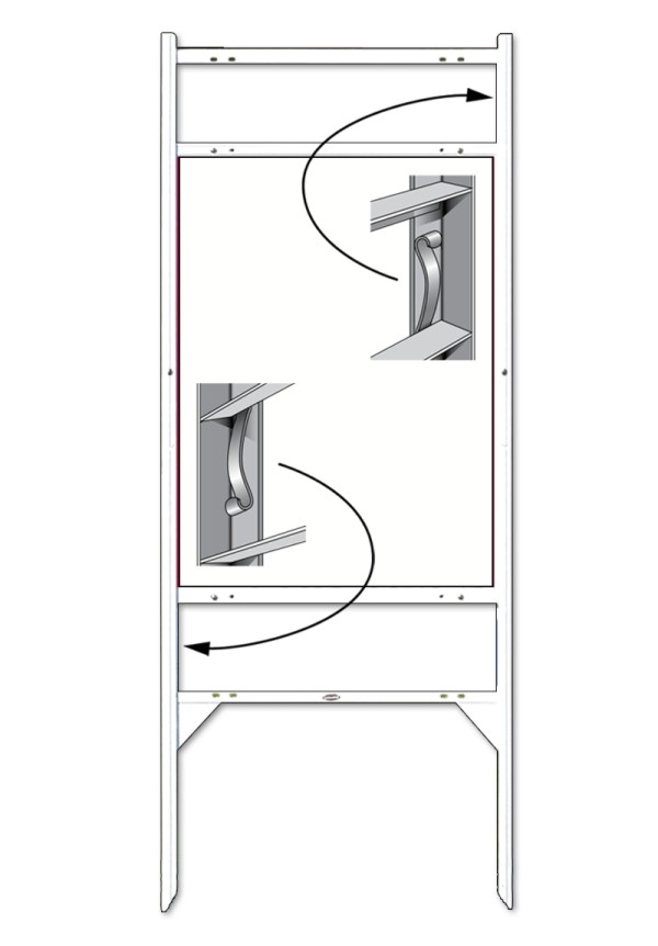 Keller Williams Angle Iron Sign Frame with Two Rider Inserts,  24"h x 18"w - White