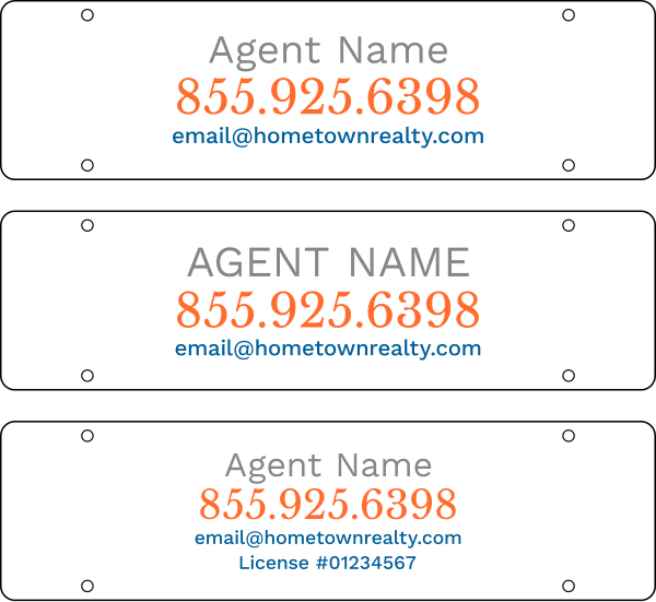 Agent Sign Rider, 6"H X 22"W, 3mm Aluminum Composite