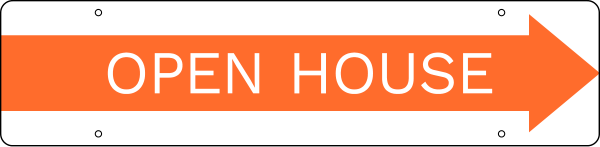 NextHome Reflective Open House Message Sign Rider, 6"h x 24"w, 3mm Aluminum Composite