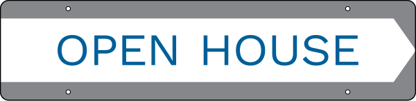 NextHome Reflective Open House Message Sign Rider, 6"h x 24"w, 3mm Aluminum Composite