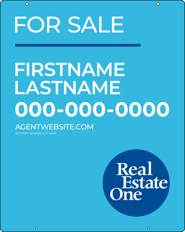 Reflective Agent Name Hanging Sign Panel, 30"H X 24"W, 3mm Aluminum Composite