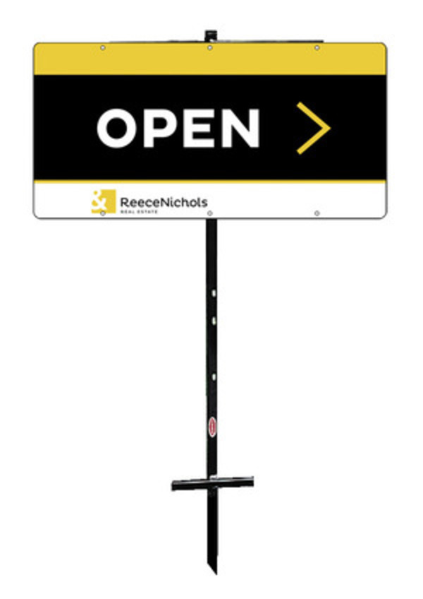 ReeceNichols T-stake and open sign panel unit, 24ga steel 12"h x 24"w